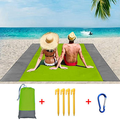 Fashion No Sand Beach Towels Mat Anti Sand Beach Blanket Oversized Pocket Picnic  Camping Windproof 1