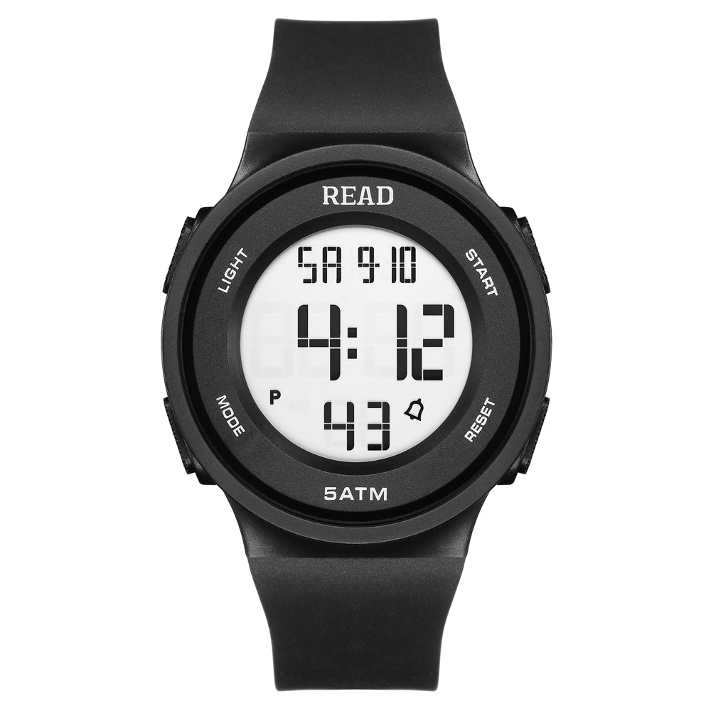 Women Sport Digital Watch with LED HD Display, Waterproof Fitness Tracker, Alarm Chronograph, Silicone Strap