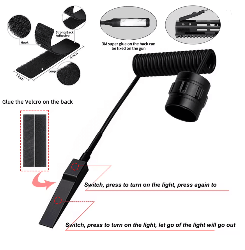 Tactical LED Hunting Flashlight L2 18650 Waterproof With Gun Mount And USB Rechargeable Switch 2