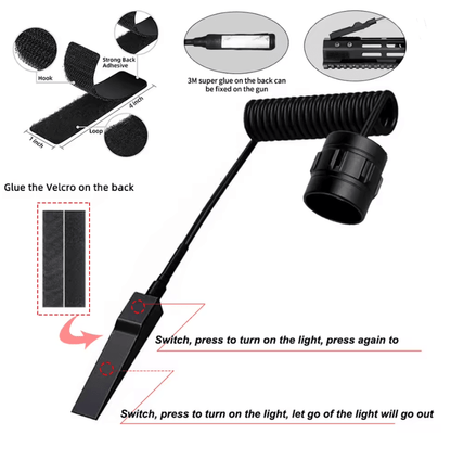 Tactical LED Hunting Flashlight L2 18650 Waterproof With Gun Mount And USB Rechargeable Switch 2