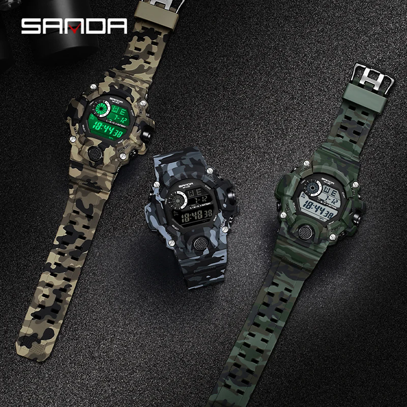 Waterproof Luminous Electronic Watch, Students Digital Watches, Fashion Military Multifunctional Date Alarm Clock