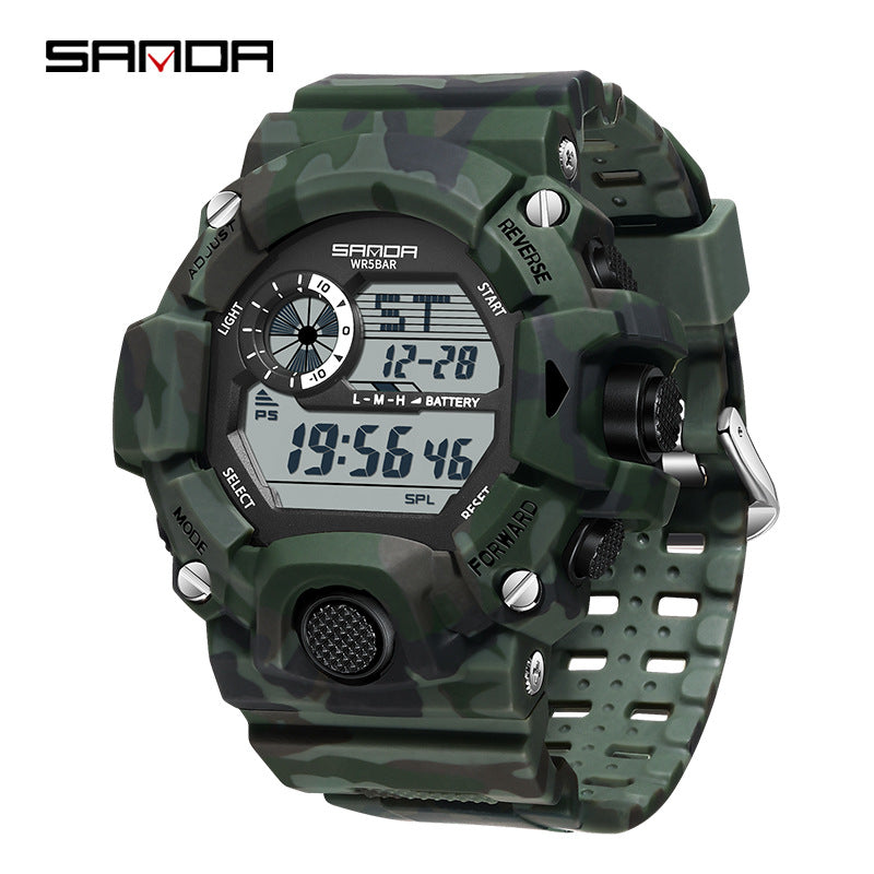 Waterproof Luminous Electronic Watch, Students Digital Watches, Fashion Military Multifunctional Date Alarm Clock