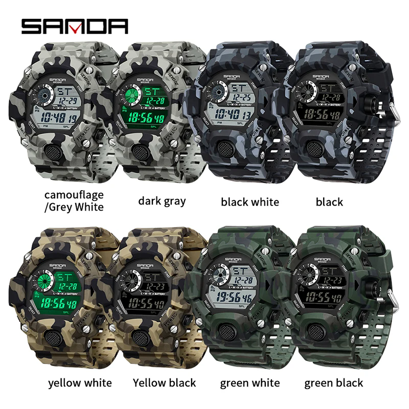 Waterproof Luminous Electronic Watch, Students Digital Watches, Fashion Military Multifunctional Date Alarm Clock