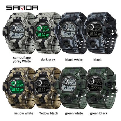 Waterproof Luminous Electronic Watch, Students Digital Watches, Fashion Military Multifunctional Date Alarm Clock