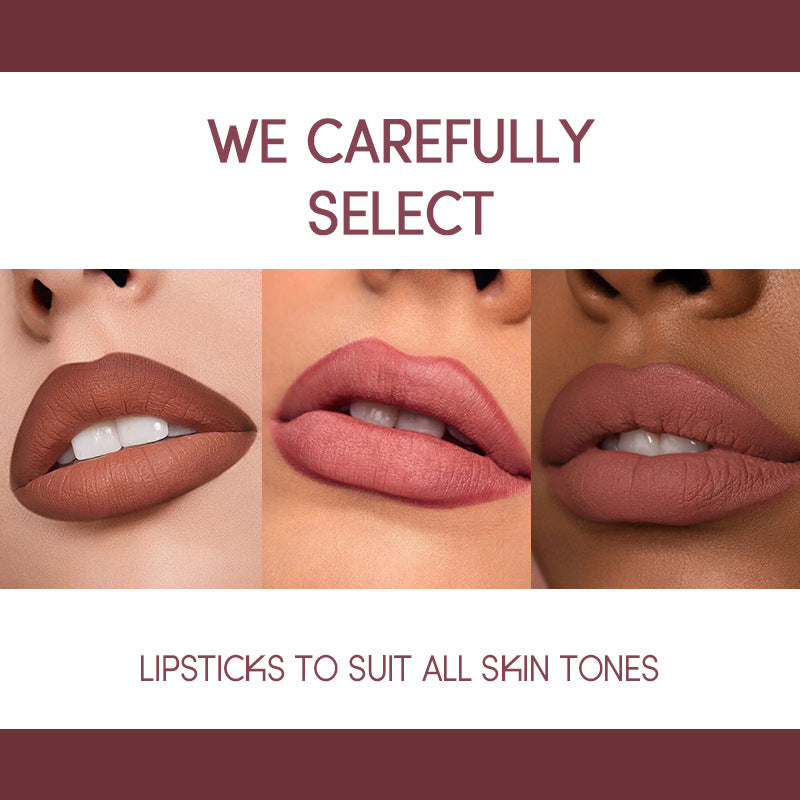 Matte Lipstick Long Lasting Lipstick Set Easy Coloring, Color Lip Liner Combo, Waterproof Velvet Lip Gloss Lipstick