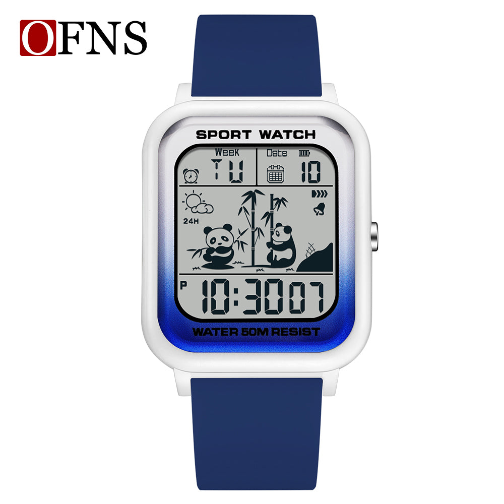 OFNS Electronic Sports Watch for Men and Women, Rectangular Dial Digital Movement, Stylish Code Watch for Students