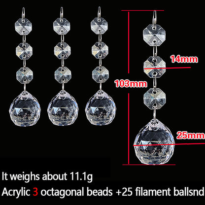 10pcs Acrylic Crystal Beads Pendant Garland, Elegant Wedding & Party Decor, Chandelier Hanging DIY Decor for Tables