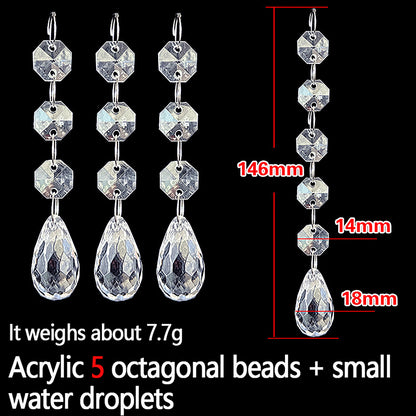10pcs Acrylic Crystal Beads Pendant Garland, Elegant Wedding & Party Decor, Chandelier Hanging DIY Decor for Tables