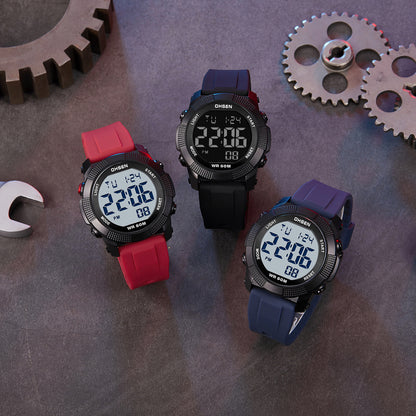 Digital Mens Watches 50M Waterproof, G Style Outdoor Sport Watch for Men, Red Tactical Electronic Wristwatch Gift