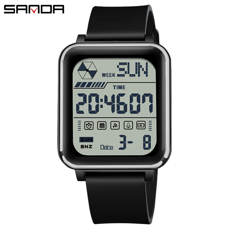 Waterproof Mens Sports Watch Luxury LED Digital Stopwatch Large Dial Night Light Date Week Display 7