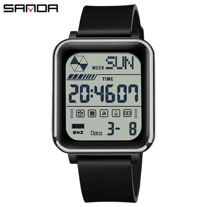 Waterproof Mens Sports Watch Luxury LED Digital Stopwatch Large Dial Night Light Date Week Display 7