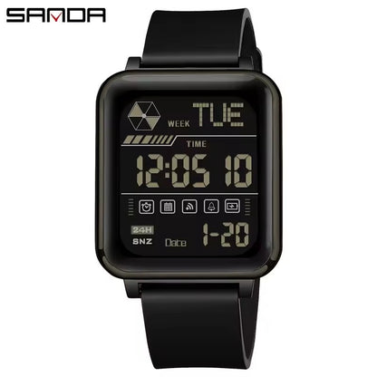 Waterproof Mens Sports Watch Luxury LED Digital Stopwatch Large Dial Night Light Date Week Display 8