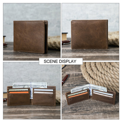 Casual Card Holder Slim Wallets For Men Genuine Leather Bifold Mini Wallet Thin Money Bag Male Purs 1