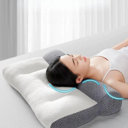 Orthopedic Cervical Pillow For Neck Support And Sleep Aid With Zoned Traction And Soy Fiber Core 1