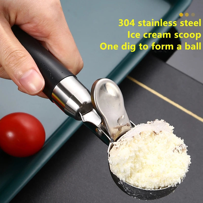Premium Ice Cream Scoop Stainless Steel Trigger Spoon For Gelato Frozen Yogurt  Sundaes HeavyDuty N 2