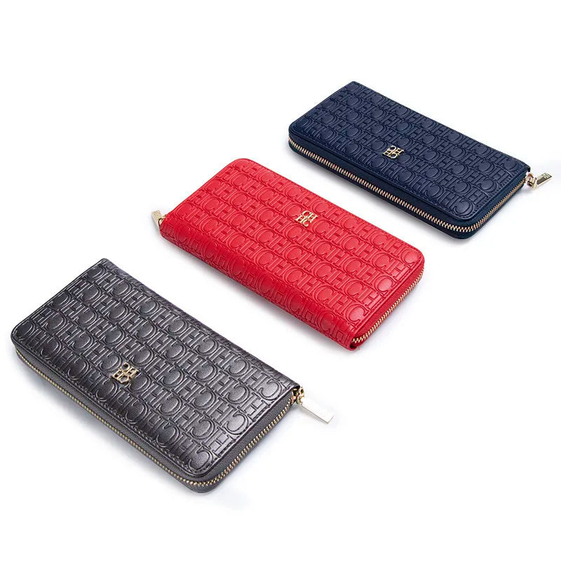 Womens Solid Colour Long Wallet, Vintage Luxury Fashion Purse, Simple Niche Design Large Capacity Bag