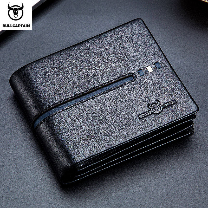 Leather Wallet Men RFID Secure, Multi Function Business Purse, Designer Card Holder, Slim Genuine Leather