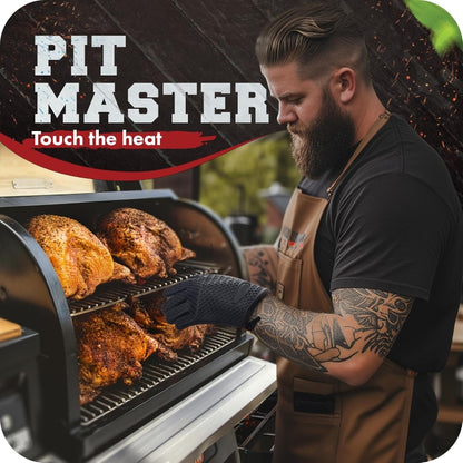 Premium Silicone Oven Mitts, Heat Resistant Cotton Lined Cooking Gloves, Waterproof & Non-Slip for BBQ, Grilling, Baking