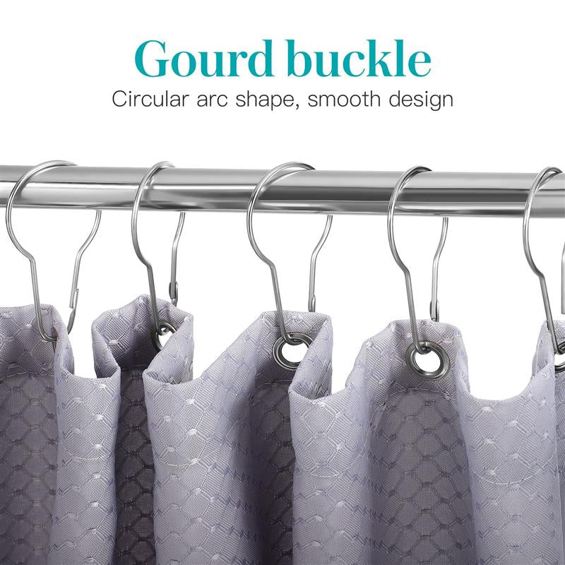 20 pcs Shower Curtain Hooks, Rustproof Gourd Shaped Glide Roller Rings for Bathroom Rods & Hanging Curtain Buckles