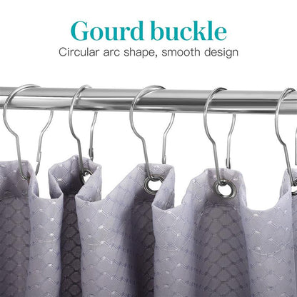20 pcs Shower Curtain Hooks, Rustproof Gourd Shaped Glide Roller Rings for Bathroom Rods & Hanging Curtain Buckles