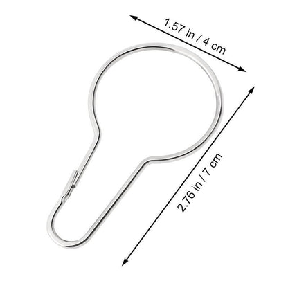 20 pcs Shower Curtain Hooks, Rustproof Gourd Shaped Glide Roller Rings for Bathroom Rods & Hanging Curtain Buckles