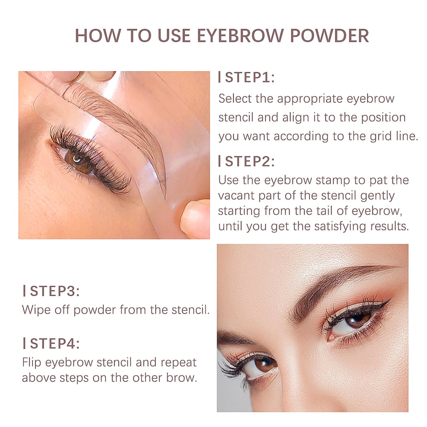 Professional Eyebrow Stamp Shaping Kit, Eyebrow Stamp Stencil Kit, Long-Lasting Waterproof Brow Makeup, Easy Brow Shape