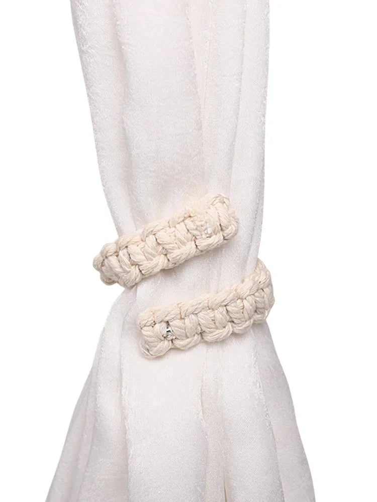 Handwoven Curtain Holders Retro Jute Curtain Tieback Holdback With Embrasse Rideau Strap For Boho H 3
