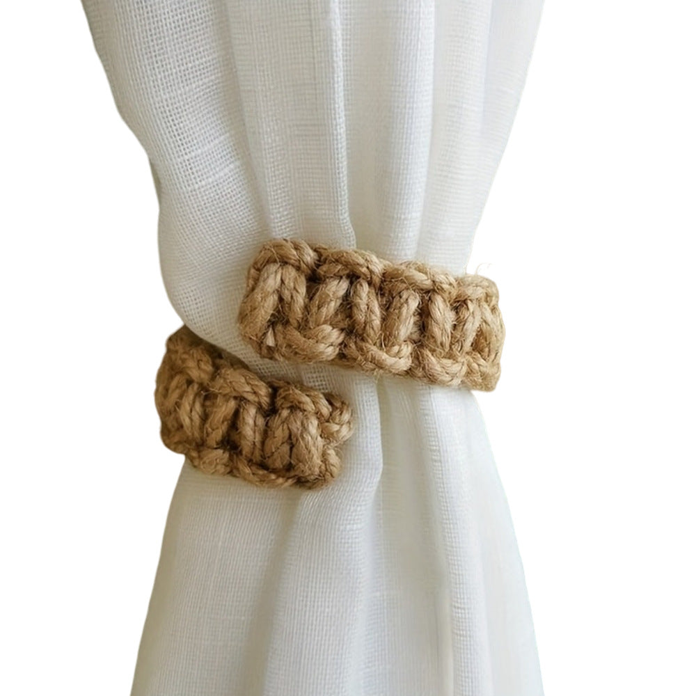 Handwoven Curtain Holders Retro Jute Curtain Tieback Holdback With Embrasse Rideau Strap For Boho H 7