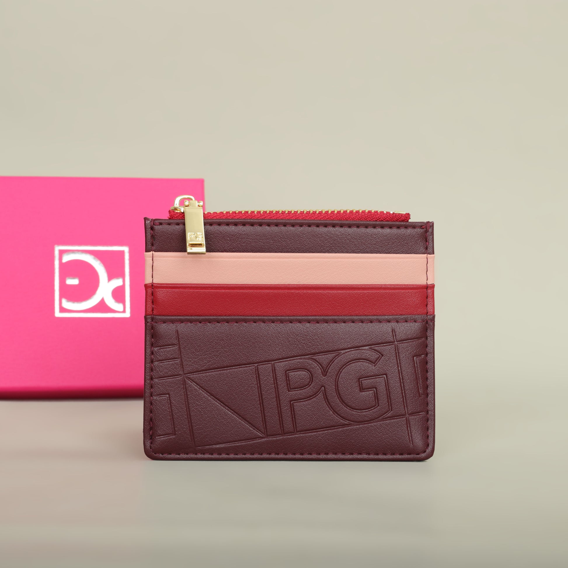 Fashion Retro PG Women's Wallet, Button Folding Monogram Bag, Metal Zipper Leather Purse, Card Organizer Wallet