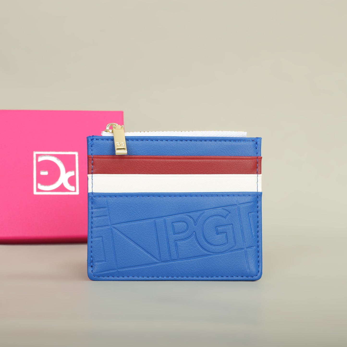 Fashion Retro PG Women's Wallet, Button Folding Monogram Bag, Metal Zipper Leather Purse, Card Organizer Wallet
