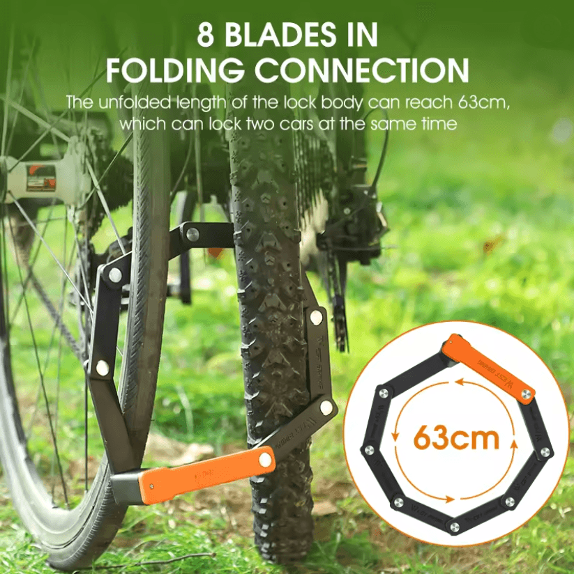 West Biking Heavy Duty Folding Bike Lock With Mount 2