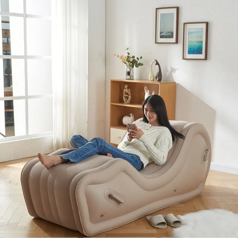 Instant Relaxation On-The-Go! Fully Automatic Inflatable Sofa Chair for Camping, Travel & Outdoor Lounging.