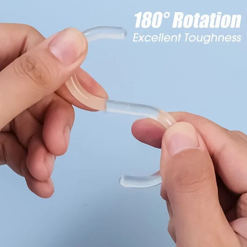 Transparent Shower Curtain Rings, C-Type Hooks Reusable Bathroom Curtain Hangers Rust-Proof Plastic Clips