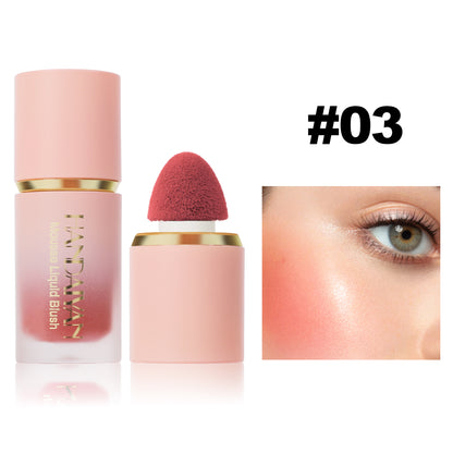 Easy to Apply Colour Matte Liquid Blush, Waterproof Long Lasting Formula, Blush Sponge Brush Head, Natural Cheek Tint