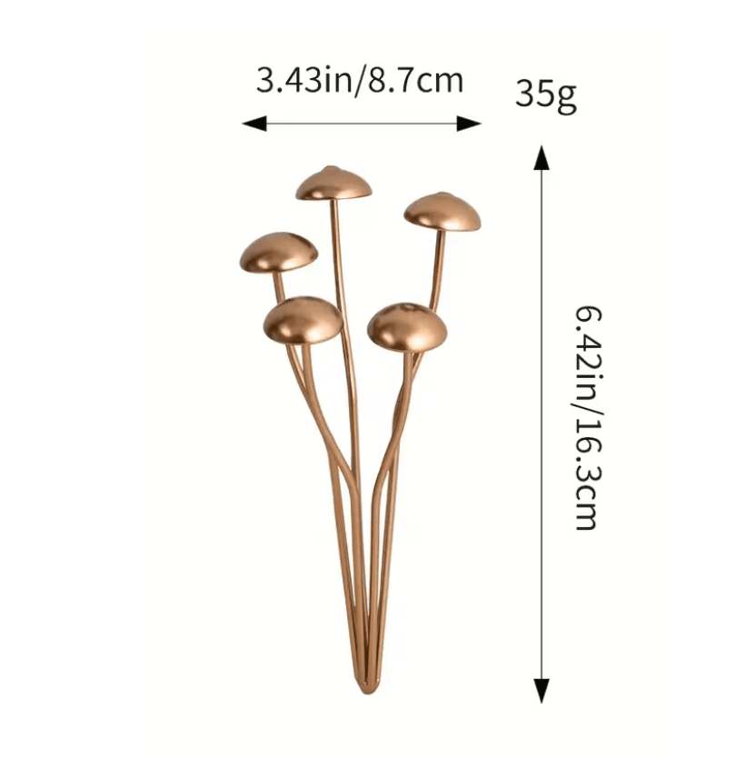 Rustic Metal Mushroom Garden Stakes Set 1