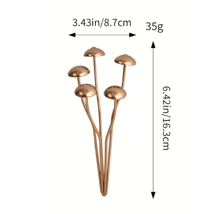 Rustic Metal Mushroom Garden Stakes Set 1