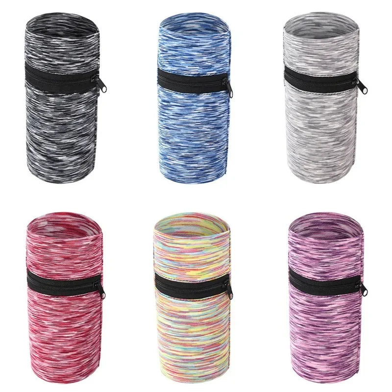 Fitness Wrist Wallet Pouch with Zipper for Running, Gym, Cycling, Mini Unisex Cotton Coin Purse Wristband