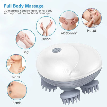 Rechargeable Handheld Massager For Scalp Neck Shoulder Body And Pet Use 2