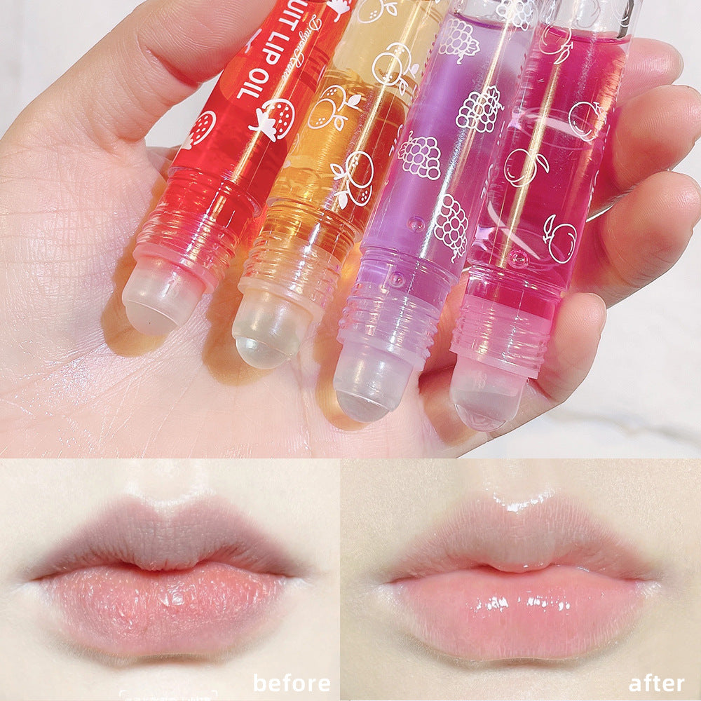 Roll On Lip Oil Nourishing Lip Balm Liquid for Smooth Soft Lips, Moisturizing & Hydrating Lip Gloss, Long Lasting Shine