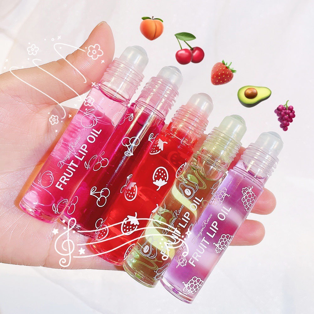 Roll On Lip Oil Nourishing Lip Balm Liquid for Smooth Soft Lips, Moisturizing & Hydrating Lip Gloss, Long Lasting Shine