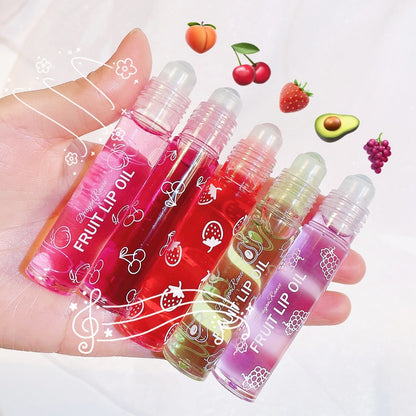 Roll On Lip Oil Nourishing Lip Balm Liquid for Smooth Soft Lips, Moisturizing & Hydrating Lip Gloss, Long Lasting Shine