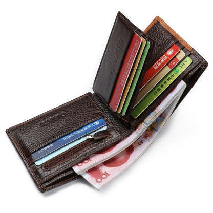 High Quality GUBINTU Genuine Leather Men Wallets, Real Leather Wallet with Coin Pocket Zipper, Male Purse Eagle Design