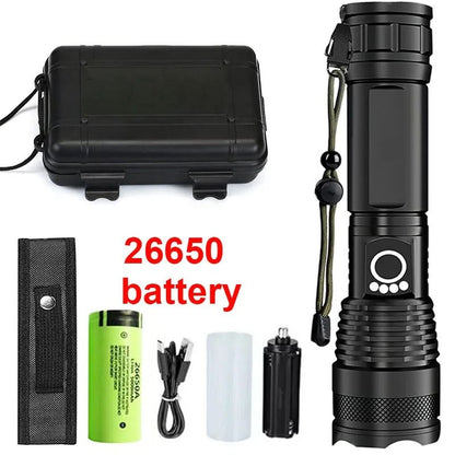 Rechargeable LED Tactical Flashlight With Telescopic Zoom For Outdoor Camping Or Fishing 10