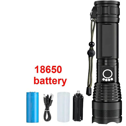 Rechargeable LED Tactical Flashlight With Telescopic Zoom For Outdoor Camping Or Fishing 7