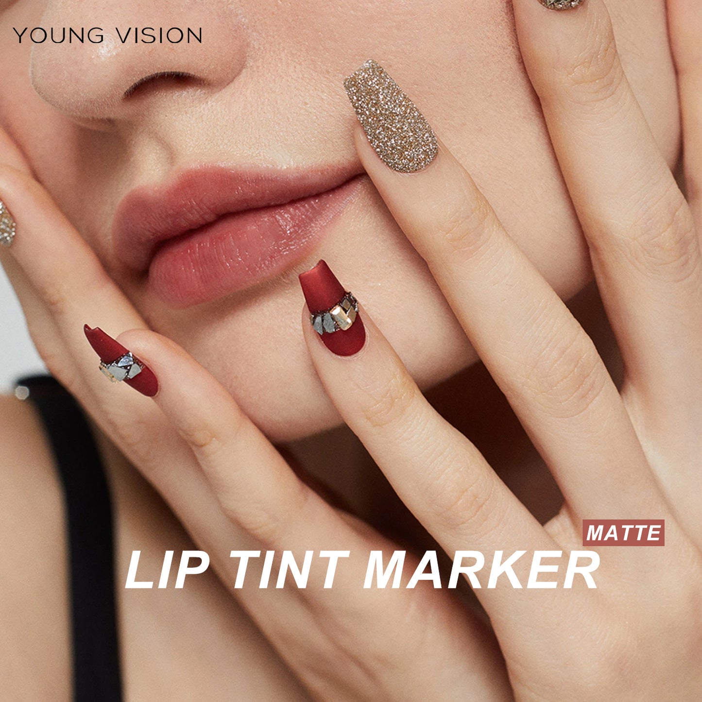 Lip Tint Pen, Matte Water Lipstick, Non Stick Cup Formula, Long Lasting Wear, Smooth Lip Liner and Lip Stain Combo