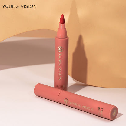 Lip Tint Pen, Matte Water Lipstick, Non Stick Cup Formula, Long Lasting Wear, Smooth Lip Liner and Lip Stain Combo