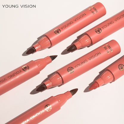 Lip Tint Pen, Matte Water Lipstick, Non Stick Cup Formula, Long Lasting Wear, Smooth Lip Liner and Lip Stain Combo