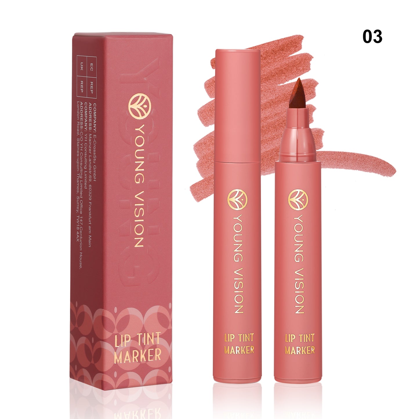 Lip Tint Pen, Matte Water Lipstick, Non Stick Cup Formula, Long Lasting Wear, Smooth Lip Liner and Lip Stain Combo