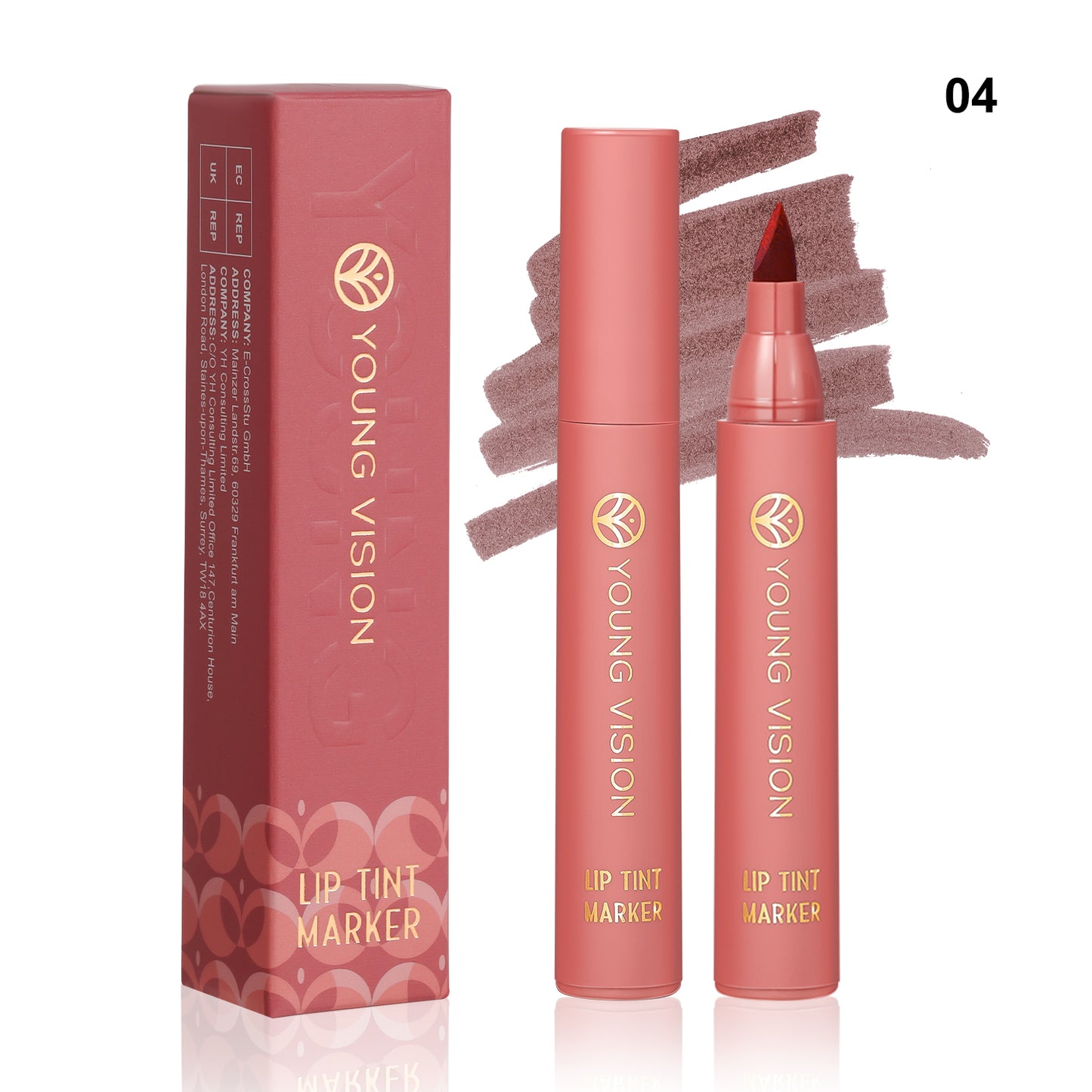 Lip Tint Pen, Matte Water Lipstick, Non Stick Cup Formula, Long Lasting Wear, Smooth Lip Liner and Lip Stain Combo