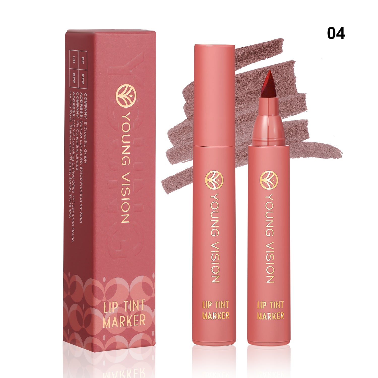 Lip Tint Pen, Matte Water Lipstick, Non Stick Cup Formula, Long Lasting Wear, Smooth Lip Liner and Lip Stain Combo